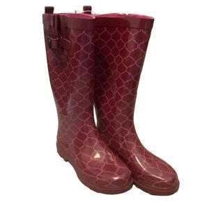 CAPELLI PINK PATTERNED RAIN BOOTS/ NWT /Size 6